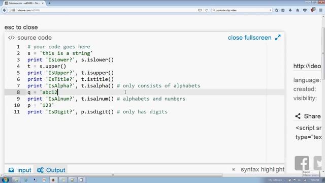 Python string part 3 (isalpha, isdigit, istitle, isalnum, isupper, islower) in Hindi смотреть онлайн