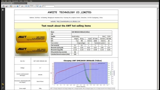 Оригинальные AWT 18350, 18650, 26650 - характеристики, фото, упаковка.