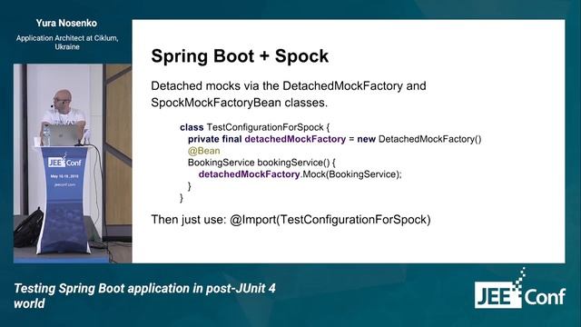 Testing Spring Boot application in post-JUnit 4 world (Yura Nosenko, Ukraine) [RU] смотреть онлайн