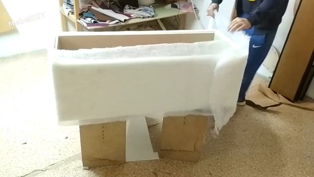 Пуфик с каретной стяжкой. Большой рисунок. Своими руками. (Padded stool capitone. Hand made)(软垫凳). смотреть онлайн