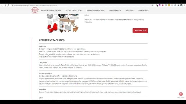 Разработка сайта апартаментов для туристического комплекса "Nordica" Финляндия. смотреть онлайн