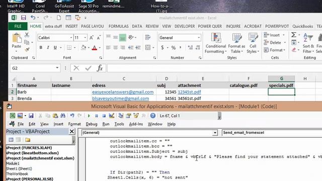 How to Email from Excel with attachments if they exist смотреть онлайн