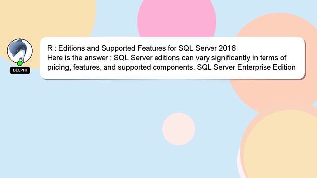 R : Editions and Supported Features for SQL Server 2016 смотреть онлайн