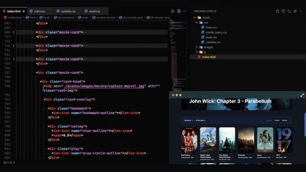 Responsive Movie Website with HTML CSS JavaScript 2021
