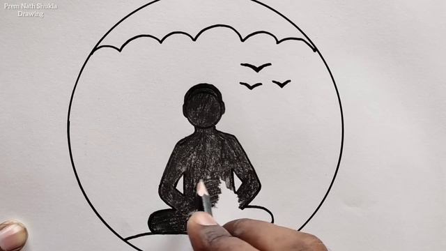 World Yoga Day Drawing || International Yoga Day Poster Drawing Easy Steps || Yoga Day Drawing смотреть онлайн