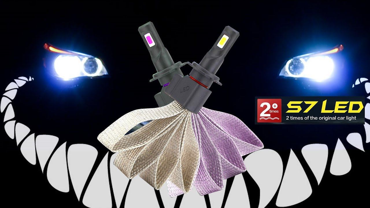 LED H7 лампы в ближний свет (светодиоды) установка в фары, распаковка. 6000 К смотреть онлайн