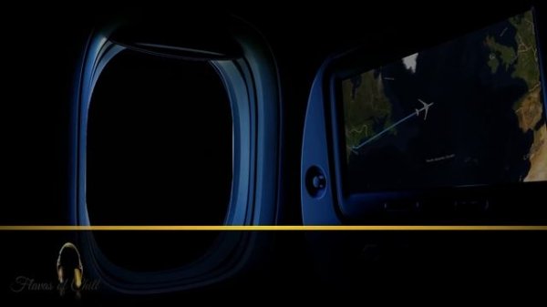 Dark Night Flight Ambience with in-flight Map to London | Takeoff & Landing | Sleeping, Reading