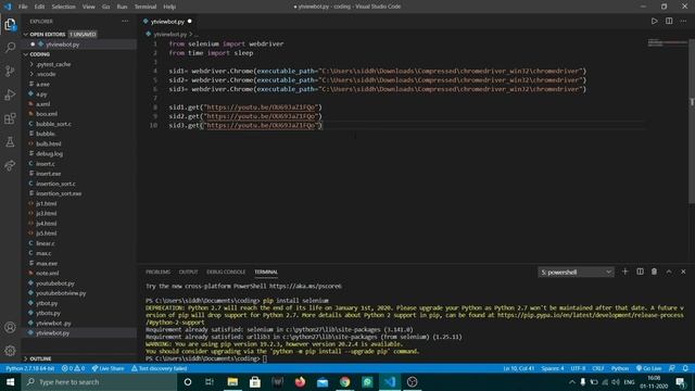 How to code a python bot for million views in youtube || Code explained in hindi смотреть онлайн