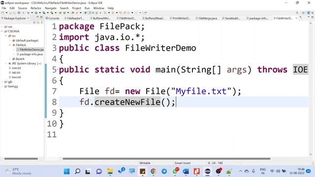 File Handling -1 : Creating File and Writing data to a file - Java смотреть онлайн