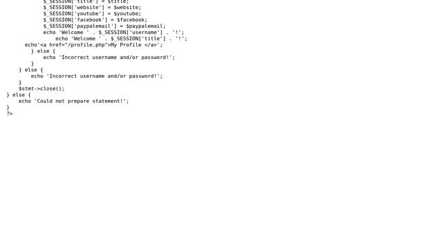 PHP MYSQL Cant get user data to pull from database, only id and name смотреть онлайн