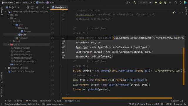java: Convert JSON object to java object in 1 line with Gson смотреть онлайн