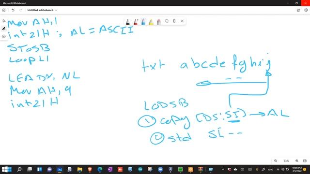 Read a string and print it in reverse order using string instructions LODSB & STOSB смотреть онлайн