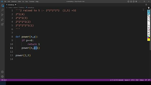 Power of Number Using Recursion | Recursion in Python смотреть онлайн