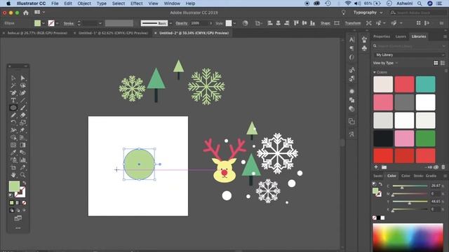 Seamless Reindeer Pattern - Illustrator Tutorial смотреть онлайн