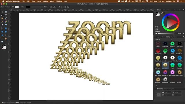 Affinity Designer Tutorial : Quick zoom effect (text, paths etc) смотреть онлайн