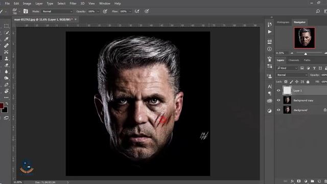 Photoshop CC Tutorial: Scar Skin Brush Effect смотреть онлайн