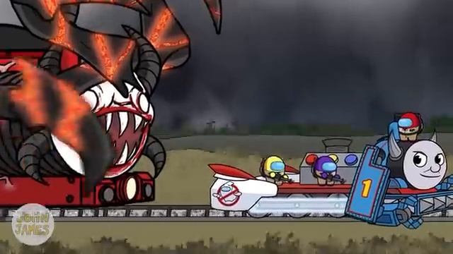 CHOO CHOO CHARLES vs THOMAS & GHOSTBUSTERS All Episode l Among Us Animation смотреть онлайн