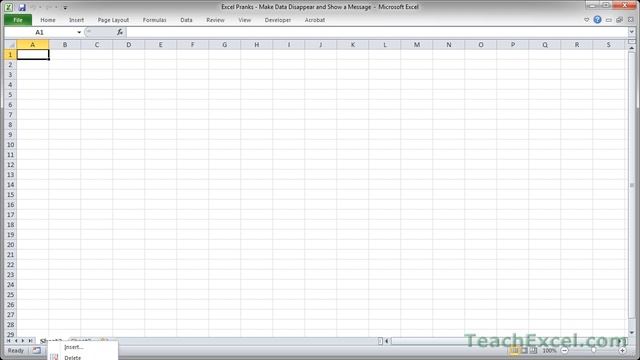 Excel Pranks 1 - Make Data Disappear and Show a Message смотреть онлайн