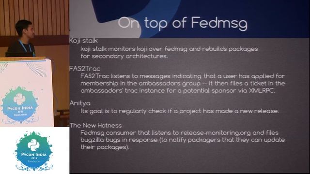 Fedmsg: The message bus of Fedora Infrastructure - PyCon India 2015 смотреть онлайн