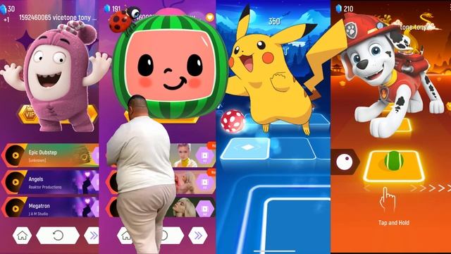 Tiles Hop Top Who is Best 6 ? Oddbods Newt ? Cocomelon ? Pikachu ? Paw Patrol Marshal ? Coffin Danc смотреть онлайн