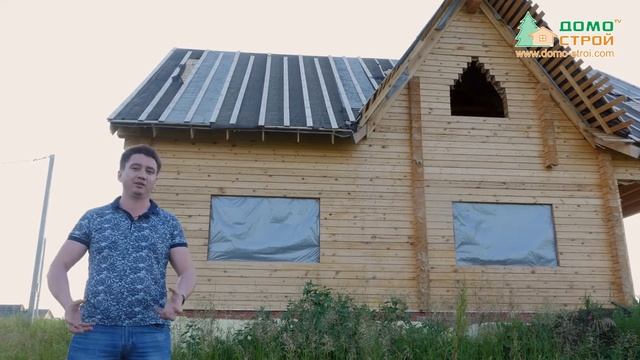 Дом из Профилированого 195мм-145мм, с временной кровлей смотреть онлайн