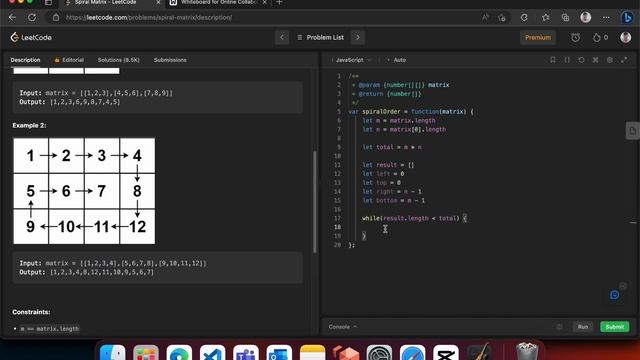 Thuật toán - Spiral Matrix - Leetcode 54- Javascript смотреть онлайн