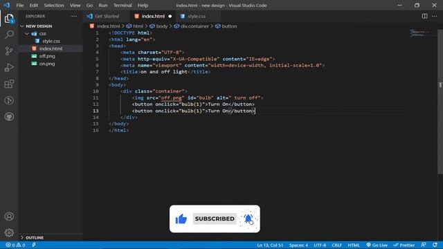 How to create ON & OFF Light Bulb Project HTML,CSS and JAVASCRIPT смотреть онлайн