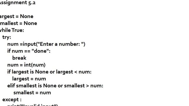 Coursera Python for everybody Assignments 4.6 and 5.2 смотреть онлайн