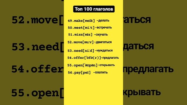 ?ТОП 100 популярных английских глаголов. Транскрипция, озвучка. #english смотреть онлайн
