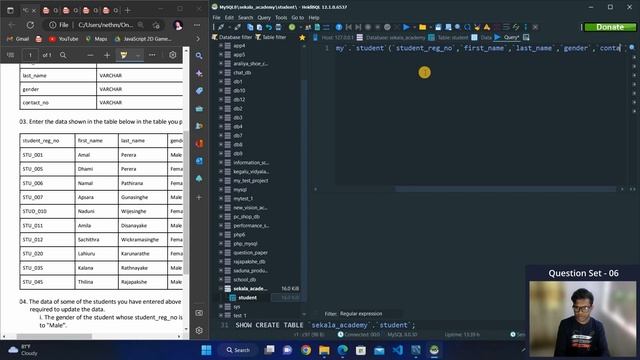 DBMS Question Set 06 | 1st Year | Semester 01 | Java Institute | Nethmina Sandaruwan смотреть онлайн