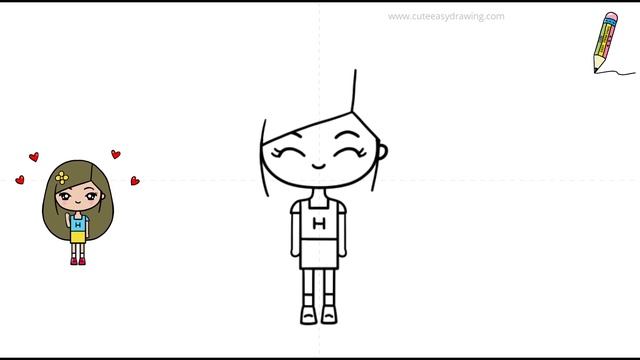How To Draw A Cute Girl Easy Drawings