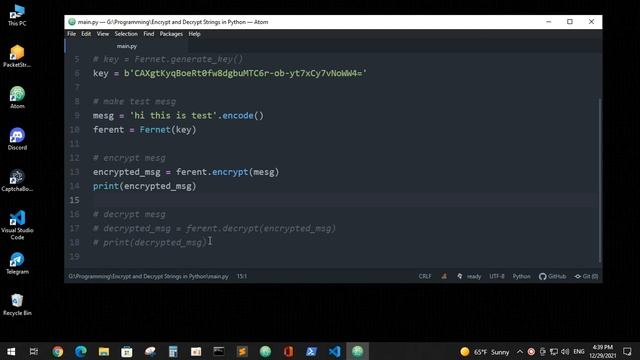 encrypt and decrypt text in Python смотреть онлайн