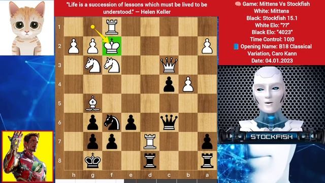 Can Stockfish 15.1 (4K Elo) Defeat Mittens (5000 Elo) !! Mittens Vs Stockfish | Mittens Chess
