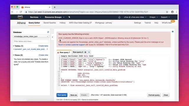What do I do if I receive errors when I try to read JSON data in Amazon Athena? смотреть онлайн