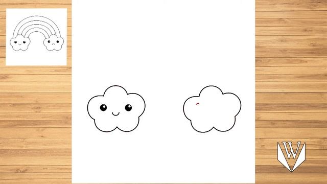 Как нарисовать радуга облако каваи шаг за шагом, Easy Draw | Скачать бесплатно раскраски смотреть онлайн
