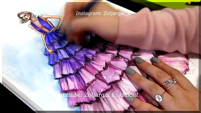 How to Paint Fashion Illustration - Ombre Cinderella Gown смотреть онлайн