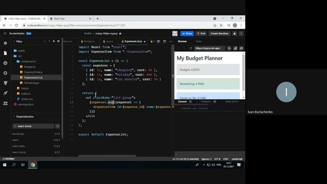 React.js Context API Budget Planner App example смотреть онлайн