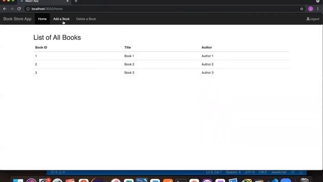 Creation and deletion of books using React and Nodejs смотреть онлайн