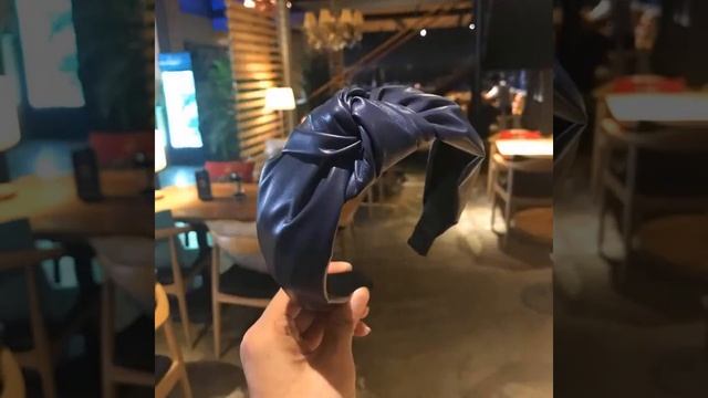 Однотонные ободки из искусственной кожи с узлом для женщин и девушек, повязка волос на осень зиму,