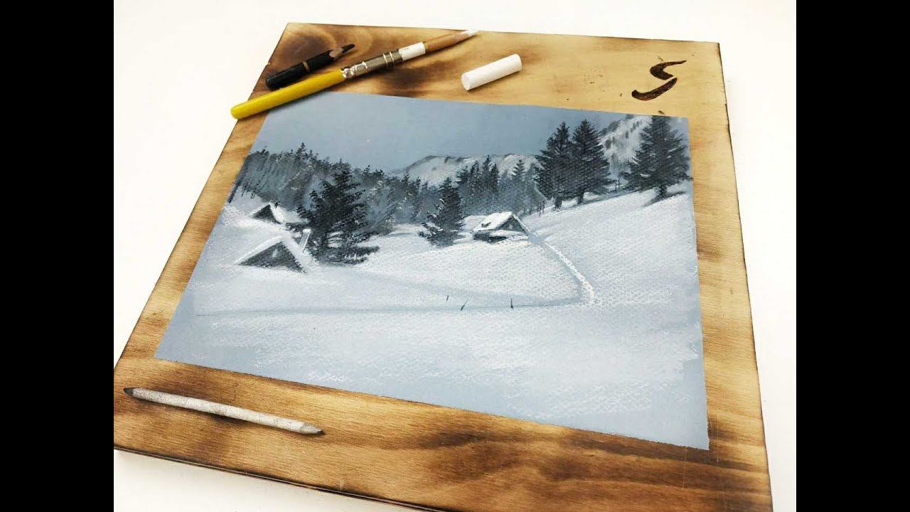 Мастер-класс по графике «Зимние сумерки» | Как нарисовать сумерки смотреть онлайн