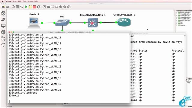 GNS3 Talks: Python for Network Engineers with GNS3 (Part 6) - In-band management and save configs смотреть онлайн