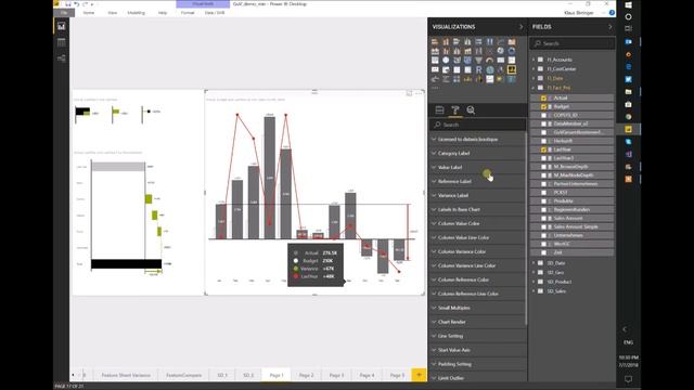 Microsoft Power BI Ultimate Variance Chart July 2018 by dataviz.boutique смотреть онлайн