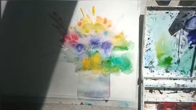 Рисуем букет цветов свободными мазками. смотреть онлайн