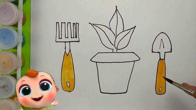 How to draw a gardening Tools? Как нарисовать садовые инструменты? bog'dorchilik vositalari сурет смотреть онлайн