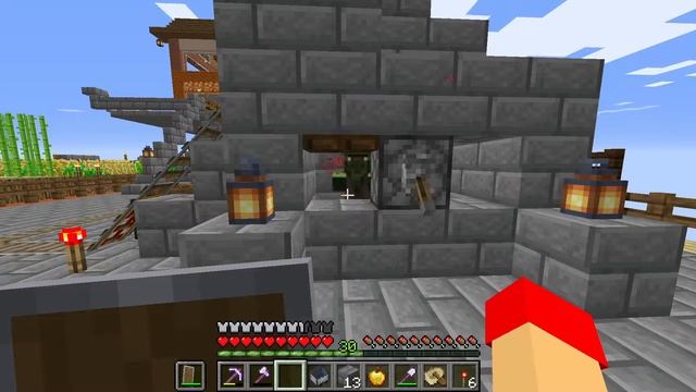 I CURE ZOMBIE VILLAGERS TO VILLAGERS TO GET OP TRADES III Minecraft Oneblock #12 смотреть онлайн