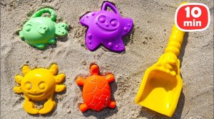 Песочница - Собираем формочки и лепим куличики! Игры для детей на улице