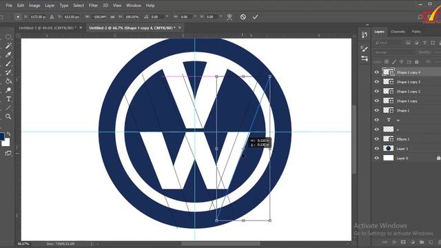 How To Create Volkswagen Logo In Adobe Photoshop CC | Professional Logo Design [HD] смотреть онлайн