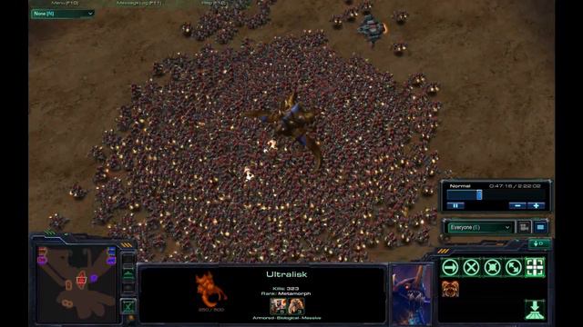 Starcraft 2 - Ultralisk Vs 1000 SCVs