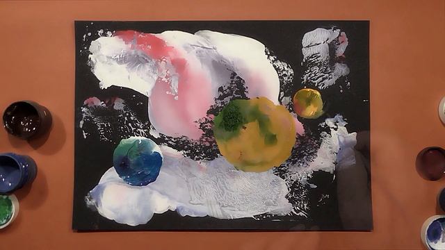 Outer Space | Monoprint-Monotype | Gouache | IOTN - Speed Painting