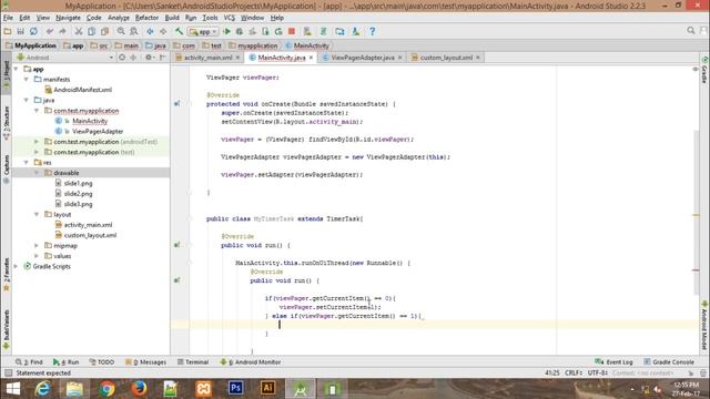 How to make Auto Image Slider with ViewPager in Android Studio | Sanktips смотреть онлайн